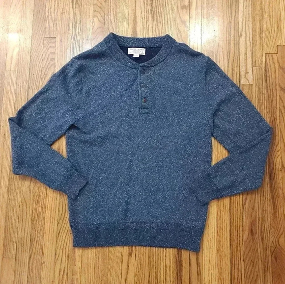 Wallace & Barnes Sweater Mens Small Blue Wool Blend Long Sleeve Pullover - Picture 1 of 5